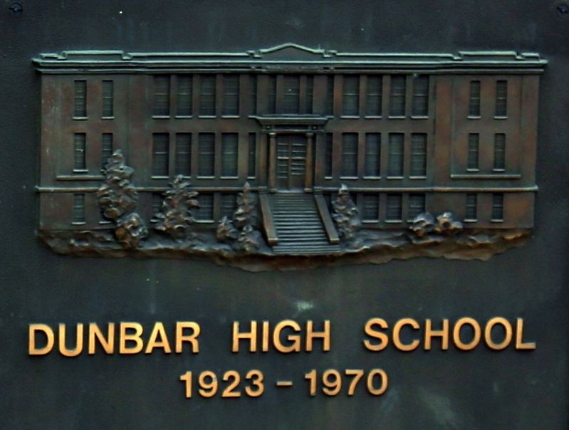 Dunbar High School Bas-Relief on Monument. Click for full size. Dunbar High School Bas-Relief on Monument image. Click for full size.