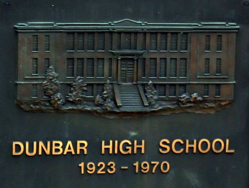 Dunbar High School Bas-Relief on Monument image. Click for full size.