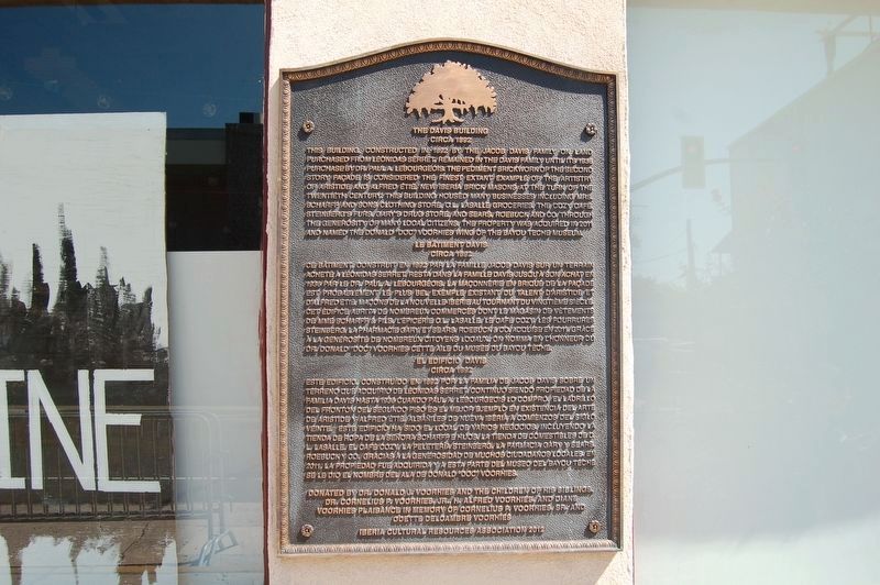 The Davis Building Marker image. Click for full size.