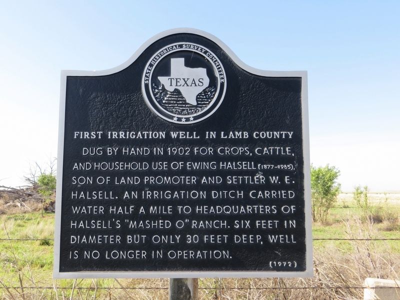First Irrigation Well in Lamb County Marker image. Click for full size.
