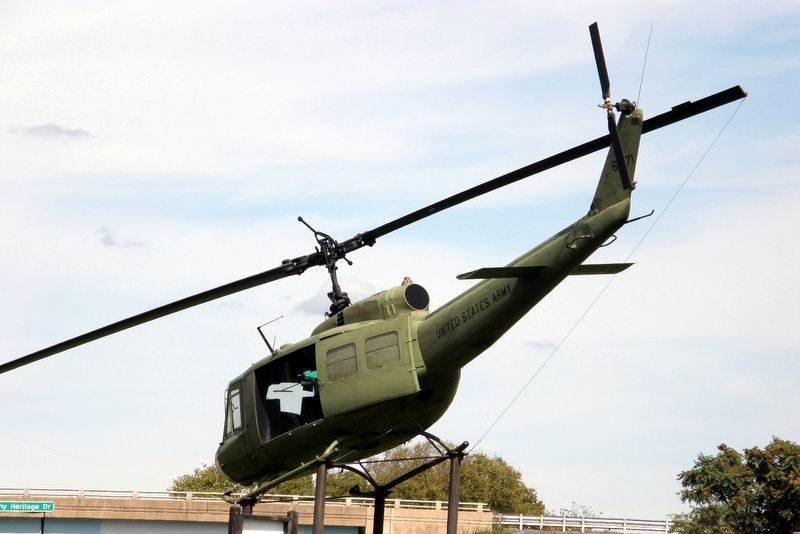 Bell UH-1 Iroquois ("Huey") on display at marker image. Click for full size.