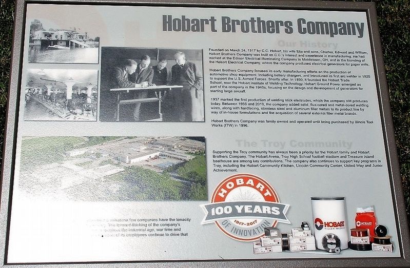 Hobart Brothers Company Marker image. Click for full size.