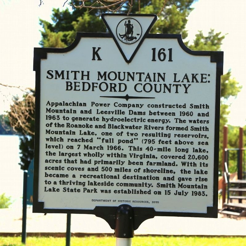 Smith Mountain Lake Bedford County Marker image. Click for full size.