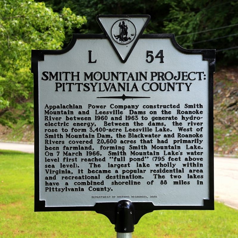 Smith Mountain Project Pittsylvania County Marker image. Click for full size.