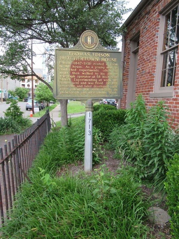 Thomas Edison Butchertown House Marker image. Click for full size.