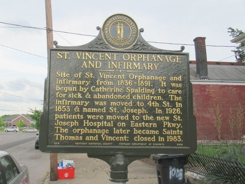 St. Vincent Orphanage and Infirmary Marker image. Click for full size.