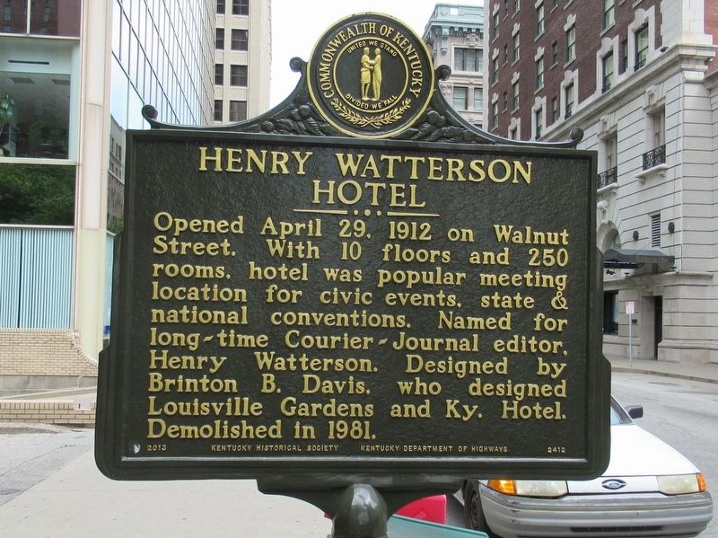 Henry Watterson Hotel Marker image. Click for full size.