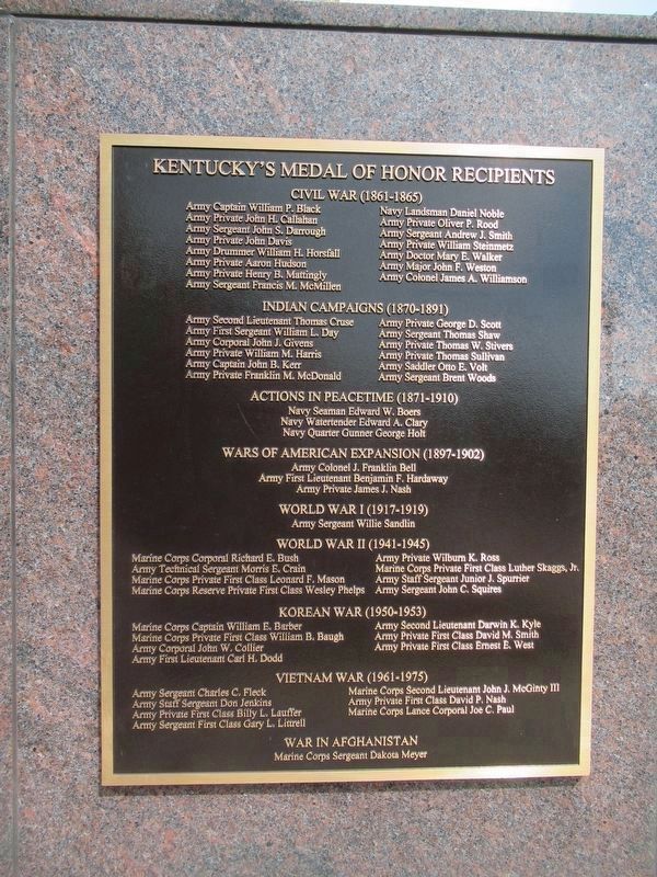 Kentucky Medal Of Honor Memorial image. Click for full size.