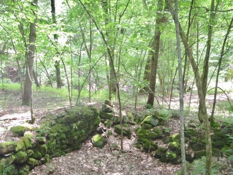 Remnants of Slate Pencil Manufacturing Building Chimney's Foundation. Click for full size. Remnants of Slate Pencil Manufacturing Building Chimney's Foundation image. Click for full size.