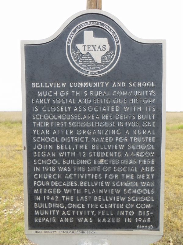 Bellview Community and School Marker image. Click for full size.