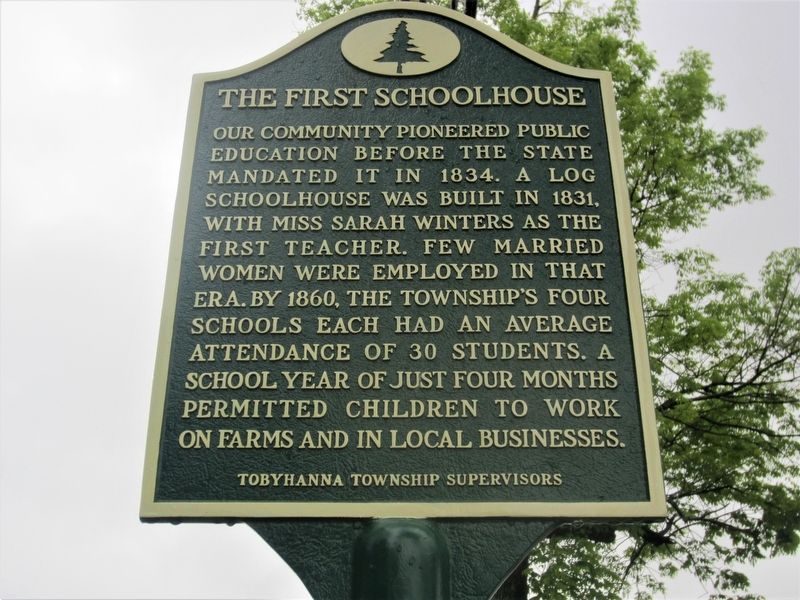 The First Schoolhouse Marker image. Click for full size.