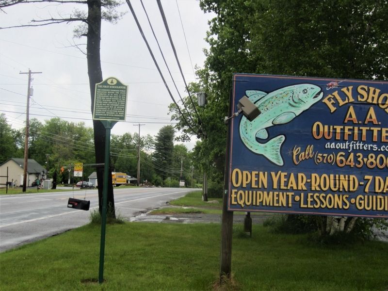 The First Schoolhouse Marker image. Click for full size.