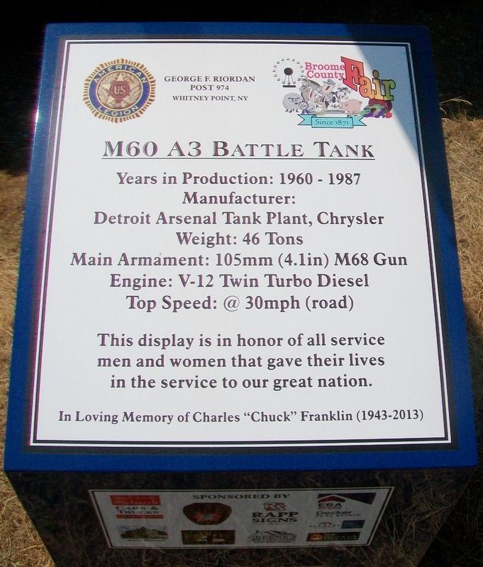 M60 A3 Battle Tank Marker image. Click for full size.
