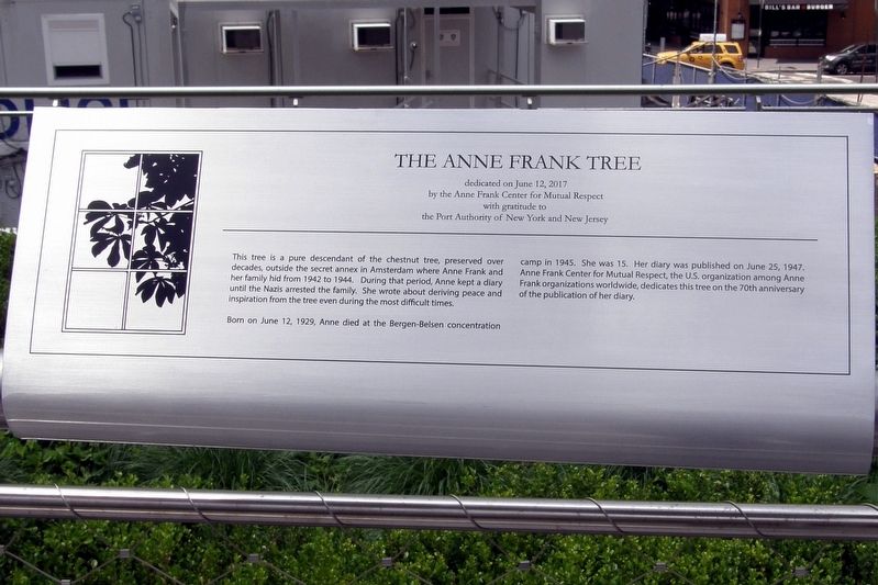 The Anne Frank Tree Marker image. Click for full size.