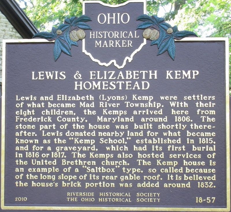Lewis & Elizabeth Kemp Homestead Marker image. Click for full size.