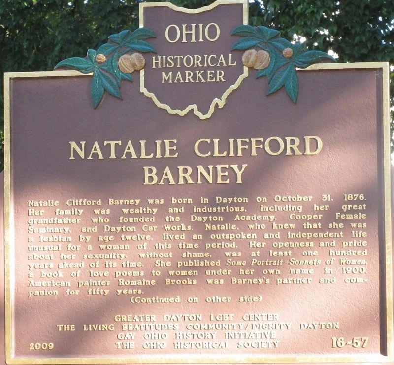 Natalie Clifford Barney Marker image. Click for full size.