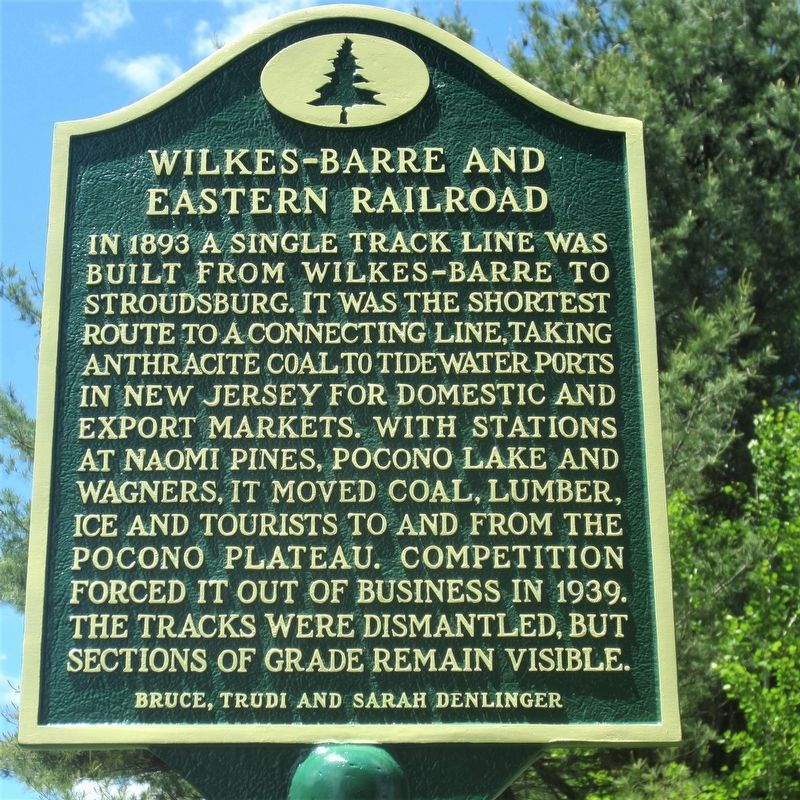 Wilkes-Barre and Eastern Railroad Marker image. Click for full size.