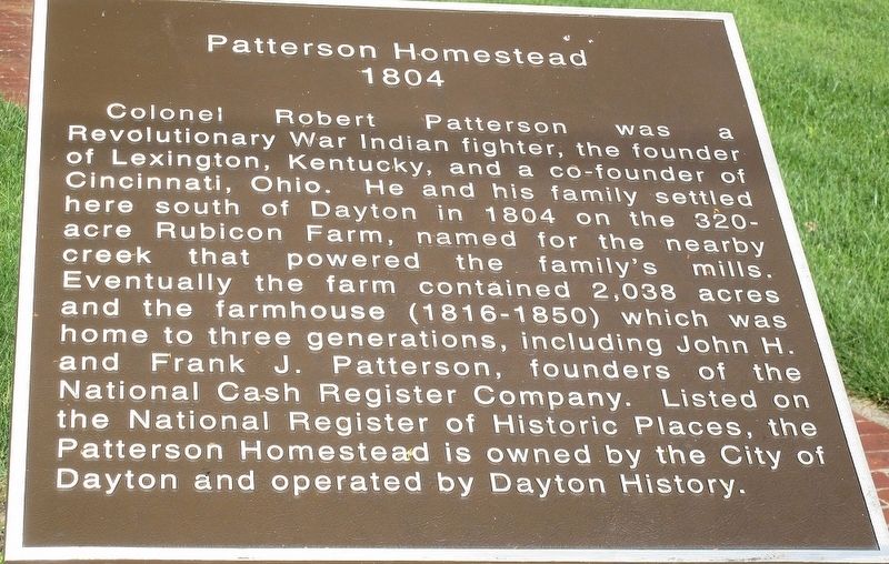 Patterson Homestead 1804 Marker image. Click for full size.
