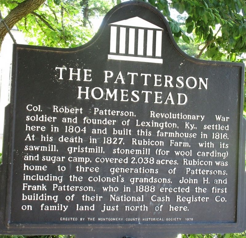 The Patterson Homestead Marker image. Click for full size.