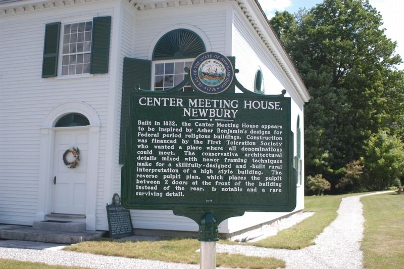 Center Meeting House, Newbury NH Marker image. Click for full size.