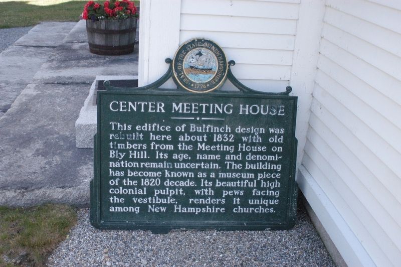 Former Center Meeting House marker image. Click for full size.
