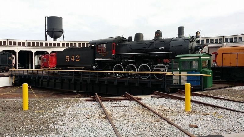 Spencer Shops Roundhouse and Turntable Marker image. Click for full size.