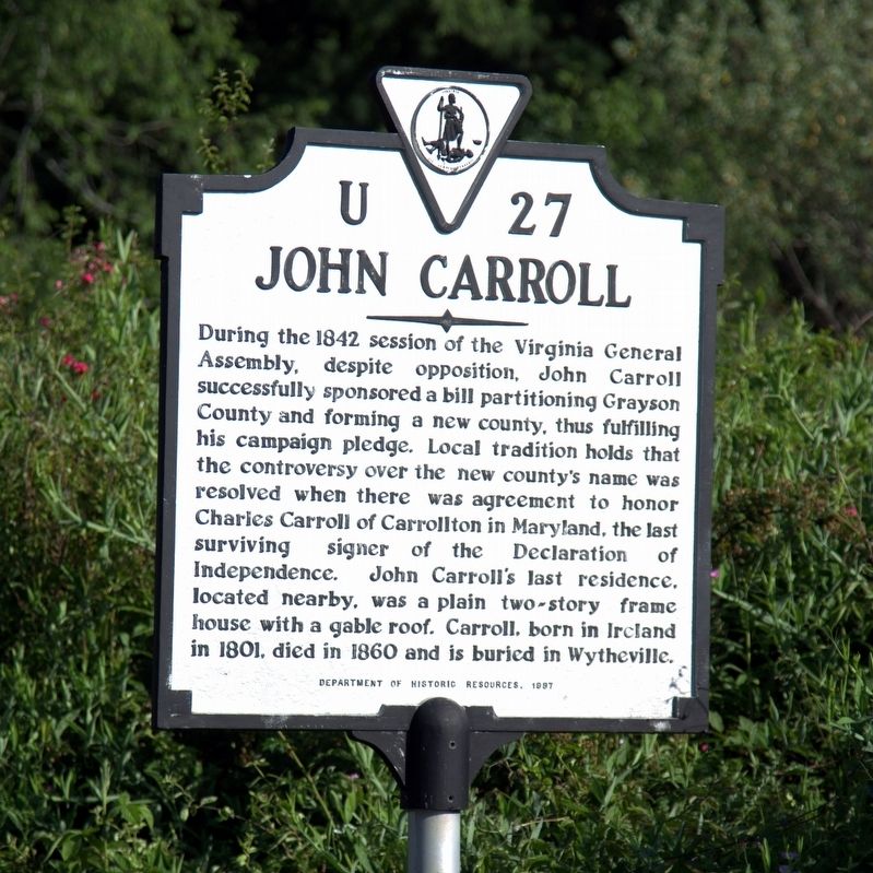 John Carroll Marker. Click for full size. John Carroll Marker image. Click for full size.
