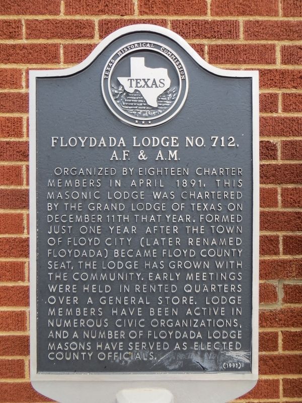 Floydada Lodge No. 712, A. F. & A. M. Marker image. Click for full size.