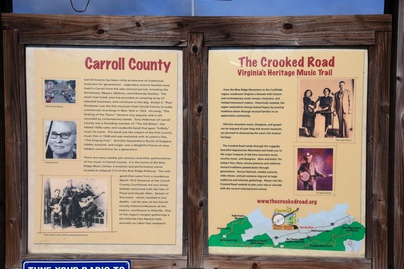 The Crooked Road Carroll County Marker image. Click for full size.