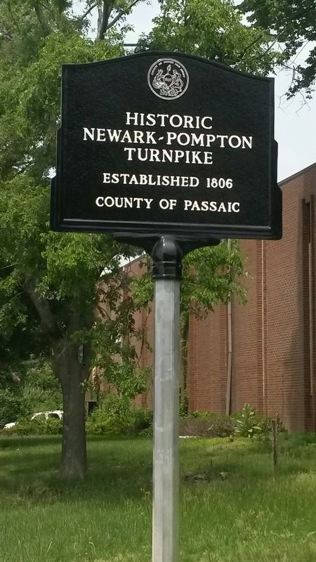 Historic Newark-Pompton Turnpike Marker image. Click for full size.