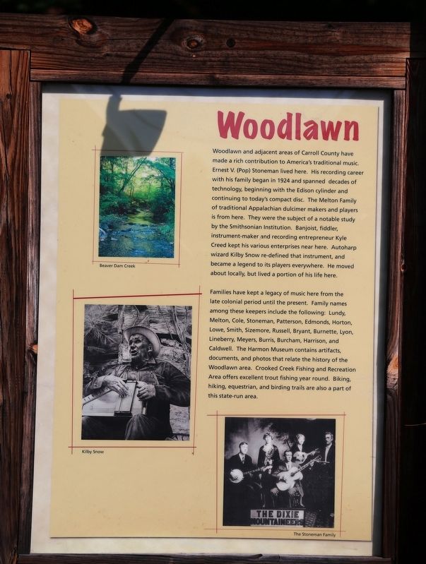 The Crooked Road Woodlawn Marker image. Click for full size.