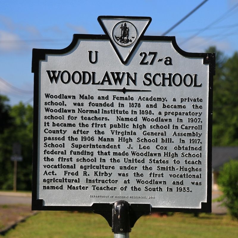 Woodlawn School Marker image. Click for full size.