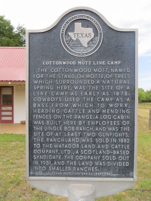 Cottonwood Mott Line Camp Marker image. Click for full size.