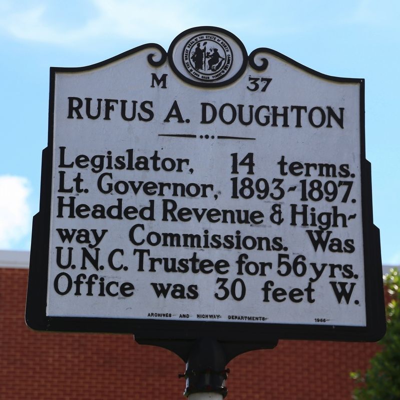 Rufus A. Doughton Marker. Click for full size. Rufus A. Doughton Marker image. Click for full size.