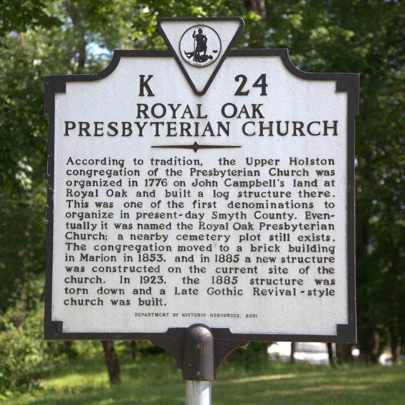 Royal Oak Presbyterian Church Marker image. Click for full size.