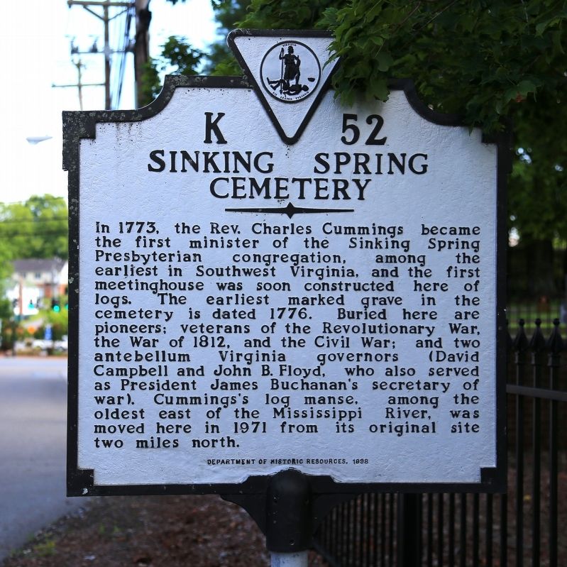 Sinking Spring Cemetery Marker image. Click for full size.