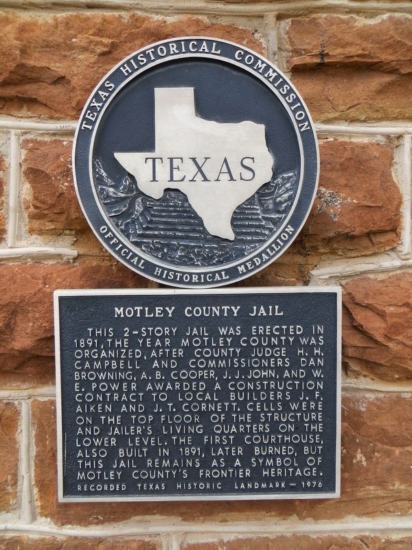 Motley County Jail Marker image. Click for full size.