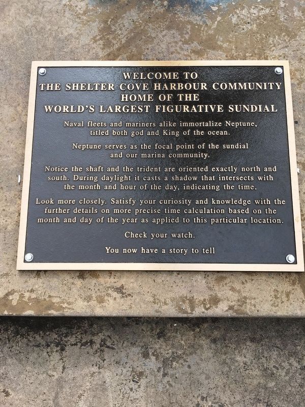 Worlds Largest Figurative Sundial Marker: Plaque 2 image. Click for full size.