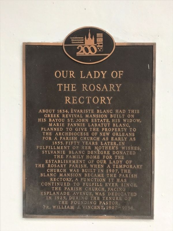 Our Lady of the Rosary Rectory Marker image. Click for full size.
