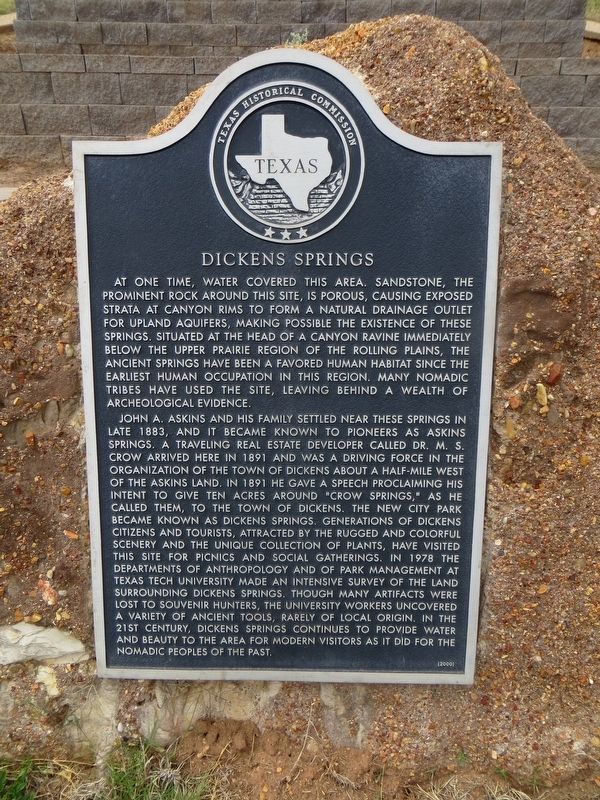 Dickens Springs Marker image. Click for full size.