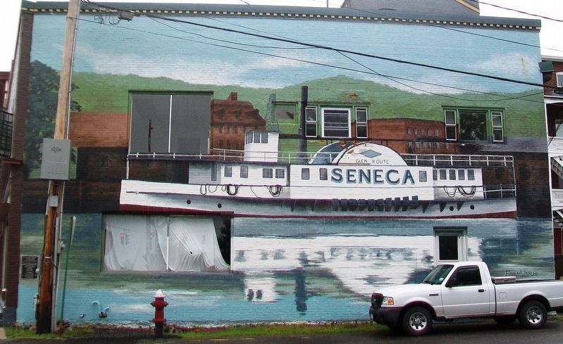 The Steamer "Seneca" Mural and Marker image. Click for full size.