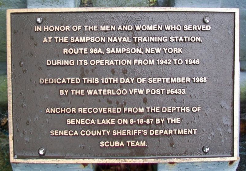 Sampson Naval Training Station Veterans Marker image. Click for full size.