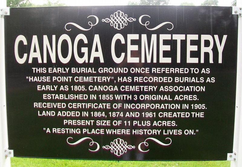 Canoga Cemetery Marker image. Click for full size.