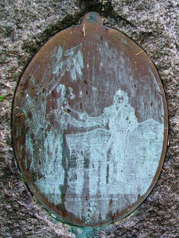 Engraving of Peace Medal on Red Jacket Monument image. Click for full size.