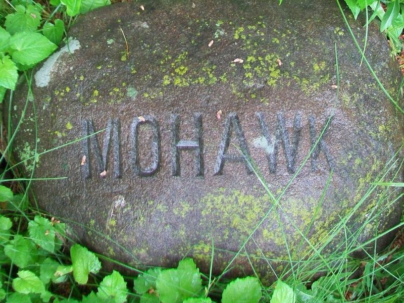 Mohawk Six Nations stone at base of Red Jacket Monument image. Click for full size.