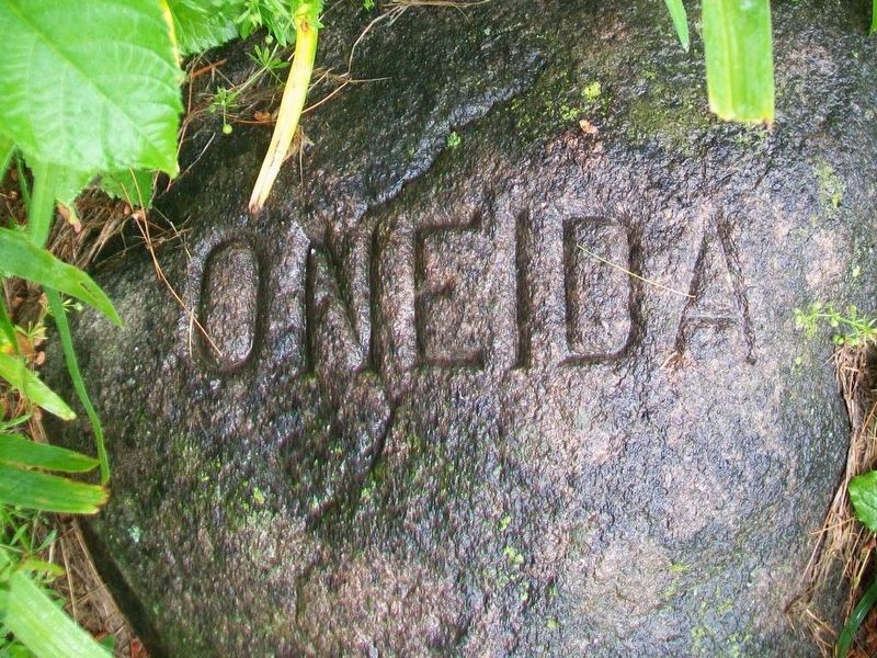 Oneida Six Nations stone at base of Red Jacket Monument image. Click for full size.