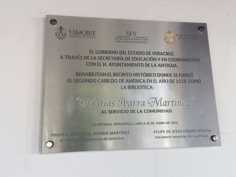 Second Municipal Council in the Americas Marker image. Click for full size.