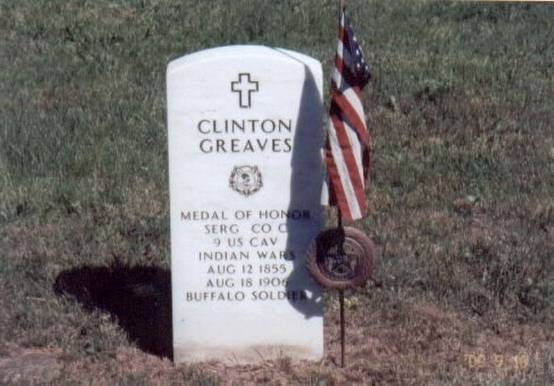 Cpl. Clinton Greaves (1855-1906) Medal of Honor Grave Marker image. Click for full size.