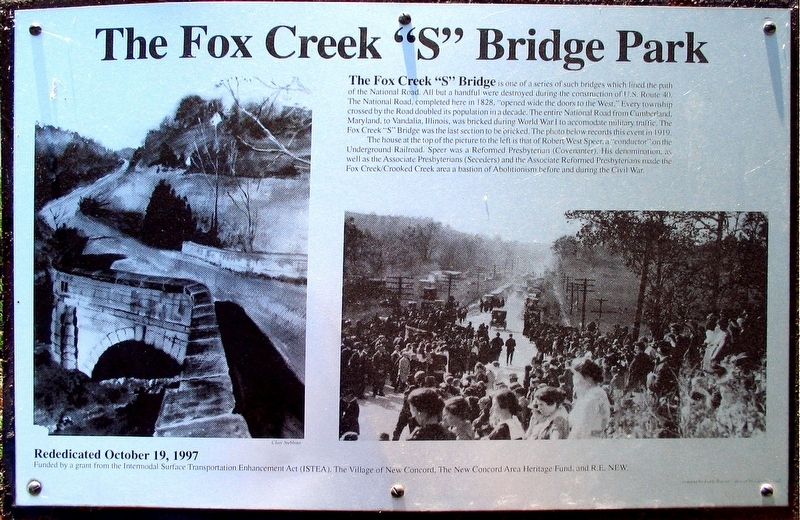 Fox Creek "S" Bridge Park Marker image. Click for full size.