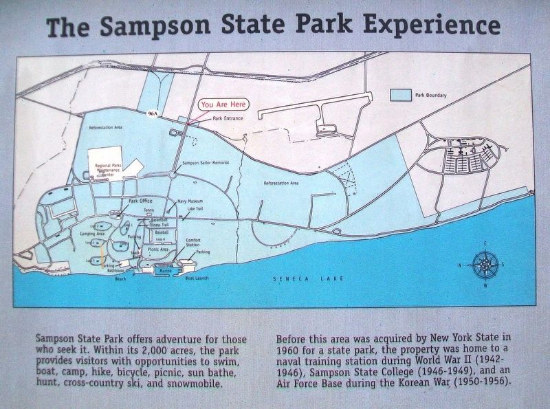 The Sampson State Park Experience Marker Excerpt image. Click for full size.